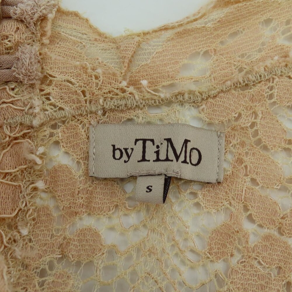 ByTimo Womens Small Beige Sheer Lace Long Sleeve Flowy Maxi Dress Boho Chic - Picture 8 of 12